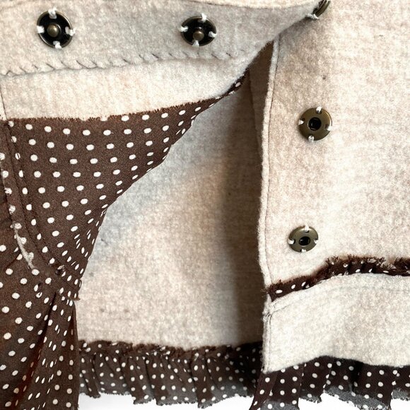 Sparrow Beige and Brown Polka Dot Cardigan - Picture 7 of 8